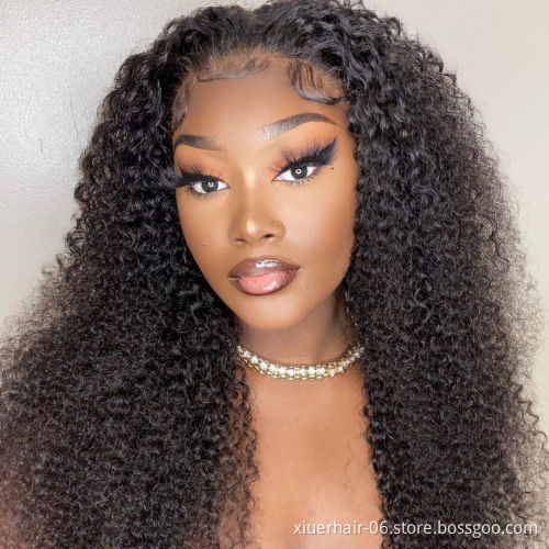 200 Density Hd Lace Wig Unprocessed Pre Plucked Raw Virgin Hair 13X4 Curly Lace Front Wigs Human Hair Afro Kinky Curly Wig